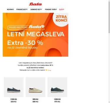 Letní megasleva zítra končí! 🔥 Extra - 30 % na zlevněné kousky!