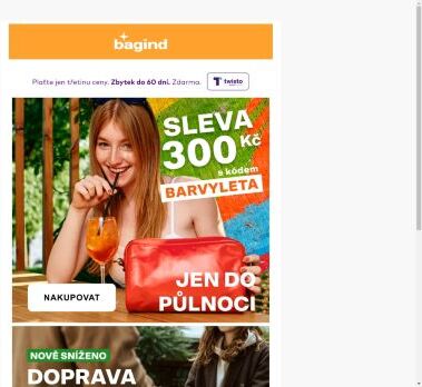 KONČÍ O PŮLNOCI ⏰ Sleva 300 Kč, kód: BARVYLETA
