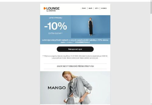 Letní výprodej: den 2 🌞 Extra 10%** sleva na Mango, Diesel a Vero Moda