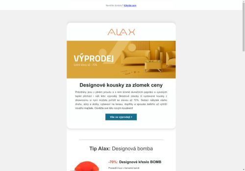Velký letní výprodej je tady! Designové kousky za zlomek původní ceny.