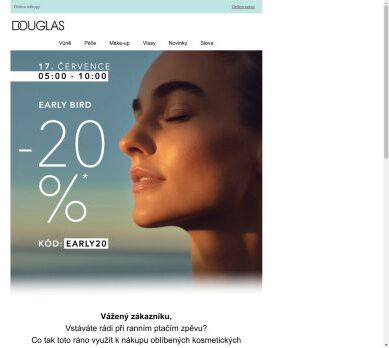 Výhodné nákupy v Douglas pro ranní ptáčata