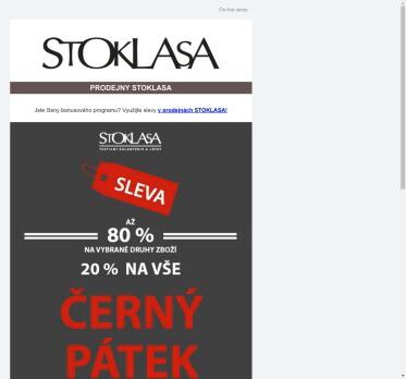 💣 ČERNÝ PÁTEK 29. 11. na prodejnách STOKLASA