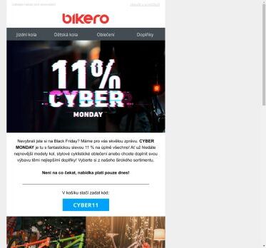 🔥 Extra sleva 11 % na všechno se CYBER MONDAY!