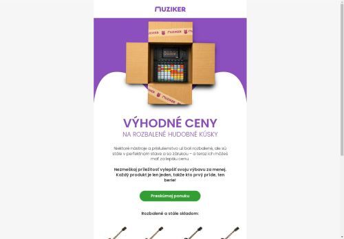 Výhodné ceny na rozbalené hudobné kúsky 🎸