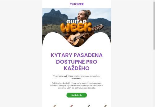 Poznej kytary značky Pasadena