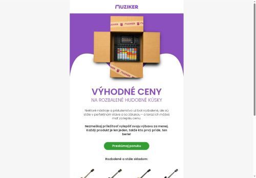 Výhodné ceny na rozbalené hudobné kúsky 🎸