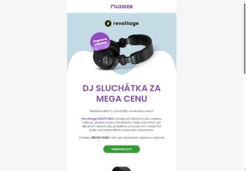 DJ sluchátka Revoltage s dopravou zdarma! 🎧