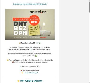 🎉 Poslední den bez DPH! 🛒💸