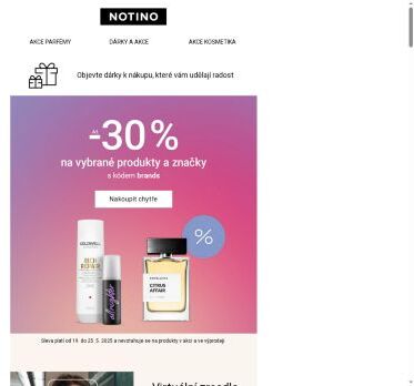 Až −30 % na vybrané produkty a značky