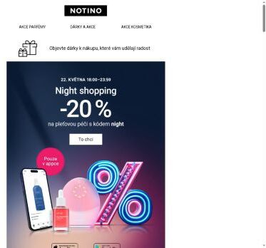 −20 % na pleťovou péči! Night shopping