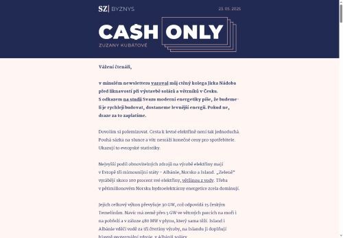 Cash Only: Cesta k levné elektřině jen přes slunce a vítr nevede