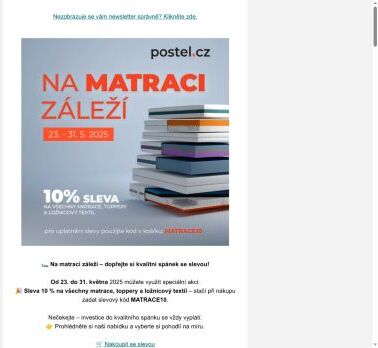 🛏️ Na matraci záleží – dopřejte si kvalitní spánek se slevou!