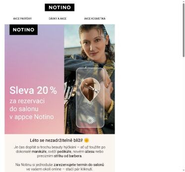 20% sleva na celý nákup na Notinu po návštěvě salonu