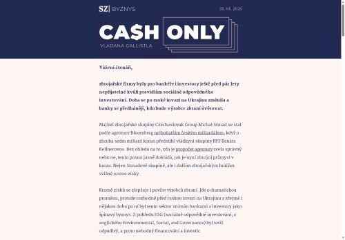 Cash Only: Bankéři se zbrojařů štítili, teď si je předcházejí