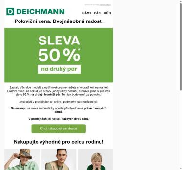 Druhý pár za polovinu. V prodejnách i online! 🤑