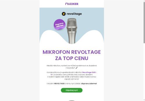 🎤 Mikrofon Revoltage s dopravou zdarma!