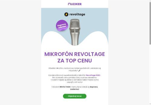 🎤 Mikrofón Revoltage s dopravou zdarma!