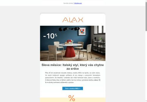 Sleva měsíce pro členy ALAX klubu! 10 % na italskou značku MIDJ