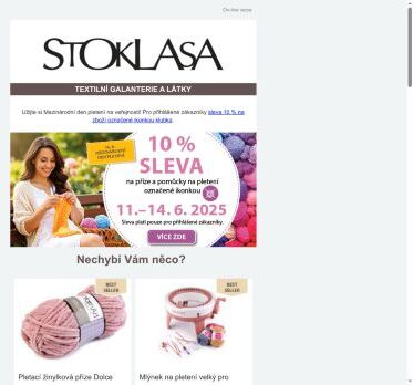 Mezinárodní den pletení = SLEVA 10 % na příze i pomůcky!