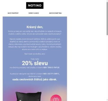Značka Notino s 20% slevou a dárkem k tomu