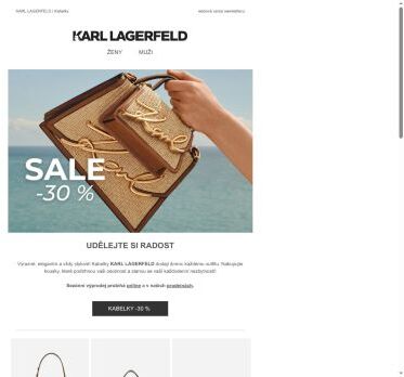 Oblíbené kabelky KARL LAGERFELD nyní -30 %!