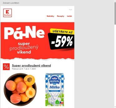 Meruňky a mléko v akci - nabídka na víkend je tu!