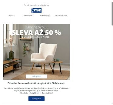 ⏰ Poslední den slev až 50 % na nábytek