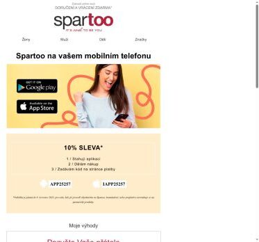 📱 Během slevy užijte 10% slevu, kterou lze kombinovat s aplikací Spartoo! Doprava zdarma.
