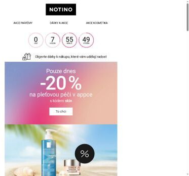 Nedělní 20% sleva na pleťovou péči