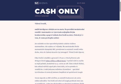 Cash Only: Google má zlato z matematické olympiády. Zkusíte ho trumfnout?