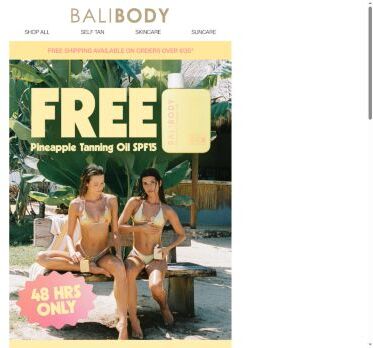 FREE Tanning Oil for you 🍍