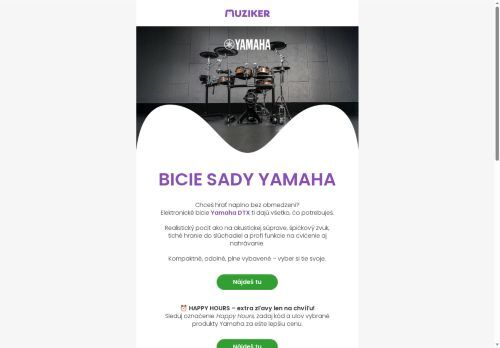 Objav elektronické bicie sady Yamaha