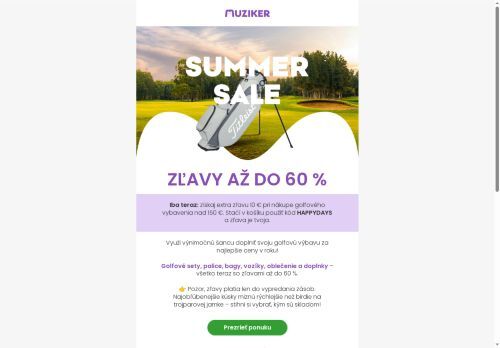 Najväčší golfový výpredaj