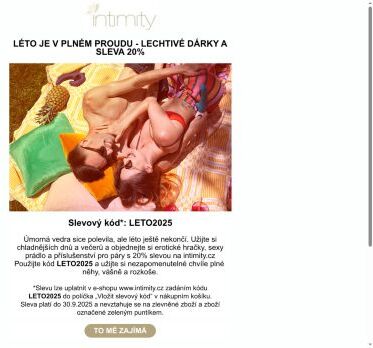 Léto je v plném proudu - lechtivé dárky a sleva 20%