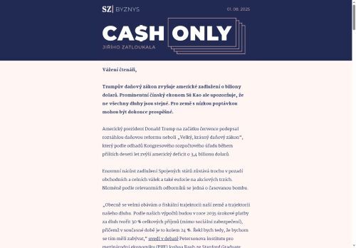 Cash Only: Čína se vysokého dluhu na rozdíl od USA nemusí bát, tvrdí ekonom