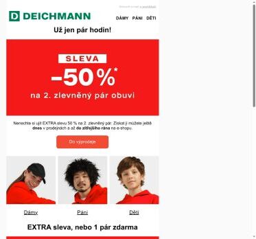 EXTRA sleva 50 % na 2. pár brzy končí. Stihnete ji? ⏰