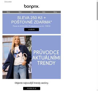 250 Kč + poštovné zdarma | Aktuální trendy