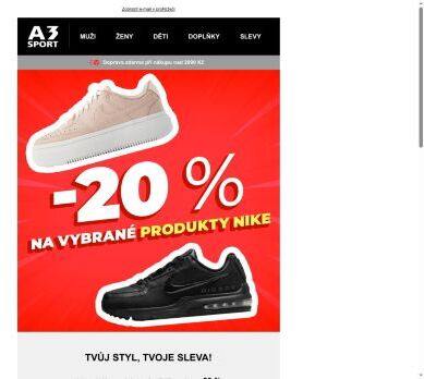 Nike –20 % jen do 1. 9. 👟