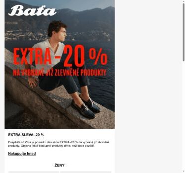 ZÍTRA KONČÍ: EXTRA -20 % NA ZLEVNĚNÉ PRODUKTY⏳