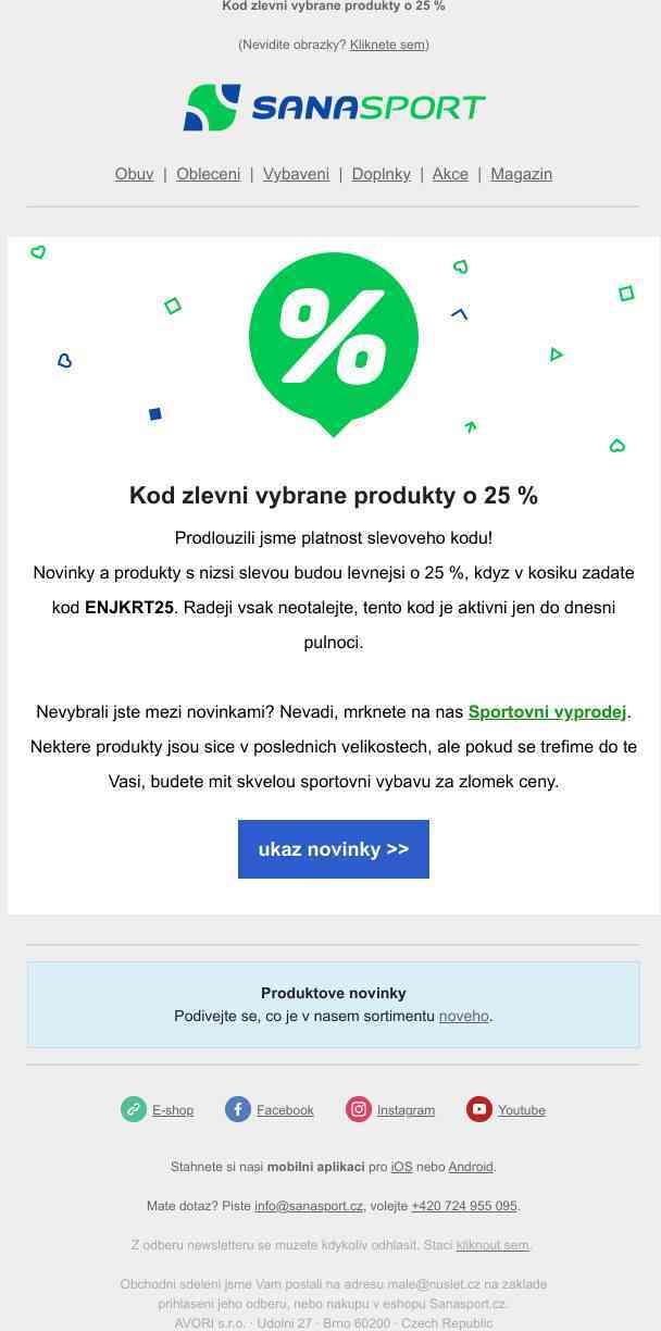 Slevový kód umí zázraky, tento zlevňuje o 25 %