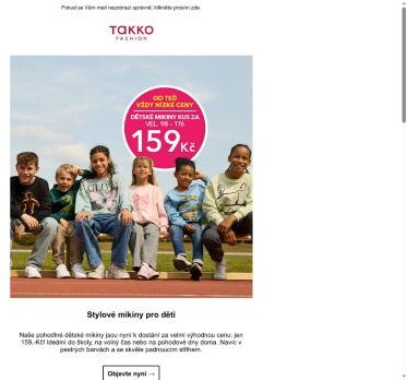 Oblíbené dětské mikiny – nyní jen za 159,-Kč!