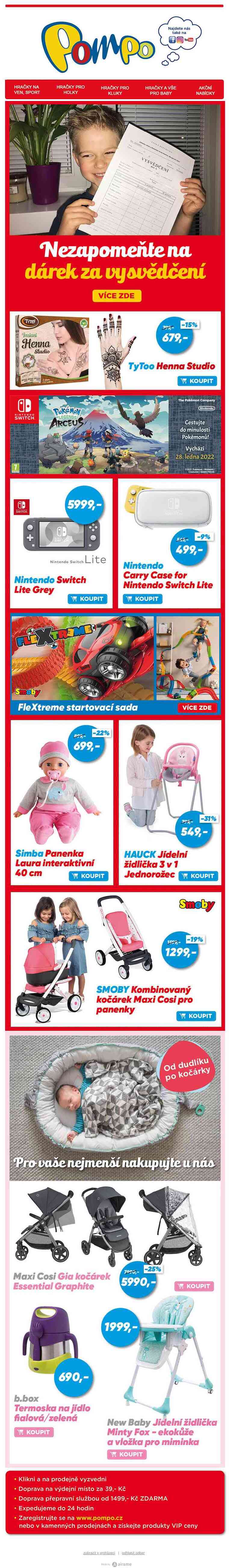 NEZAPOMEŇTE NA DÁREK ZA VYSVĚDČENÍ