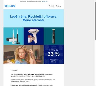 Poslední šance! Slevy až 33 % na produkty Philips končí již brzy
