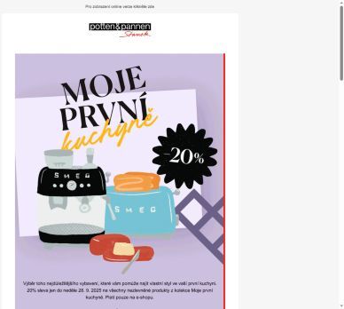 Sleva 20 % na kolekci Moje první kuchyně – jen do neděle.