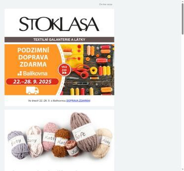 DOPRAVA ZDARMA! 🚚 Třeba na příze STOKLASA - NOVINKY v nabídce