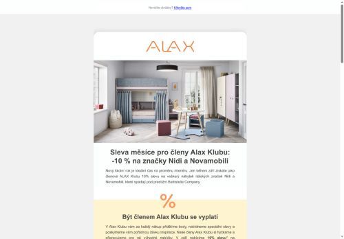 ⏳ Poslední šance pro ALAX Klub: –10 % na Nidi & Novamobili!
