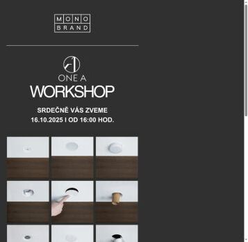 Pozvánka na workshop ONE A | Inspirace pro architekty a designéry