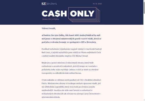 Cash Only: Babiš kličkuje okolo muniční iniciativy. Jde jen o peníze?