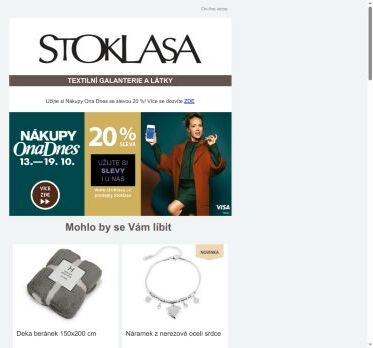 💙 Nákupy Ona Dnes: užijte si slevu 20 % na celý sortiment