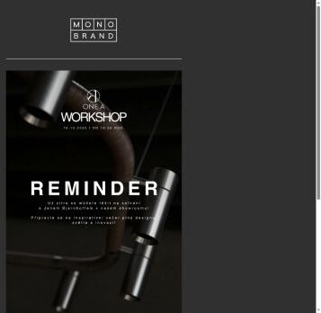 REMINDER! Workshop OneA